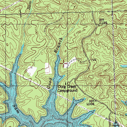 Topographic Map of Craig Creek Campground, KY