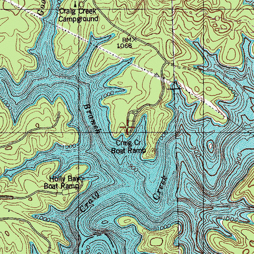 Topographic Map of Craig Creek Boat Ramp, KY