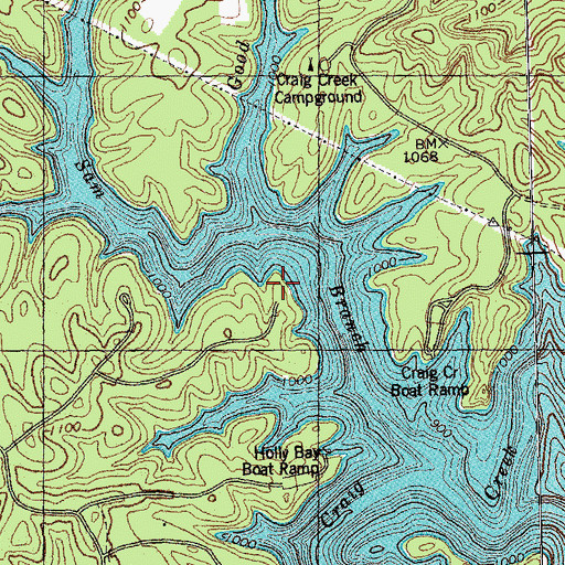 Topographic Map of Holly Bay Boat Ramp, KY