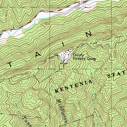 Topographic Map of Harlan County Forestry Camp, KY