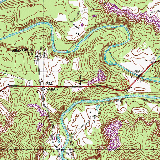 Topographic Map of Jellico Creek Elementary School, KY