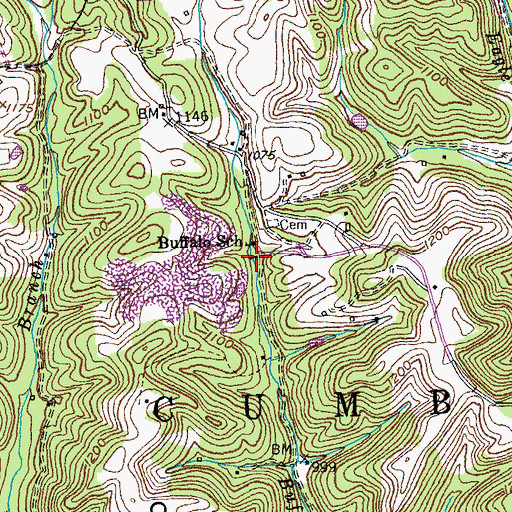 Topographic Map of Buffalo Church, KY