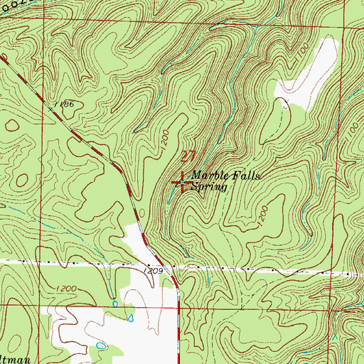 Topographic Map of Marble Falls Spring, AR