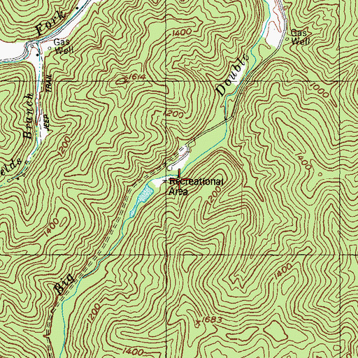 Topographic Map of Big Double Creek Picnic Area, KY