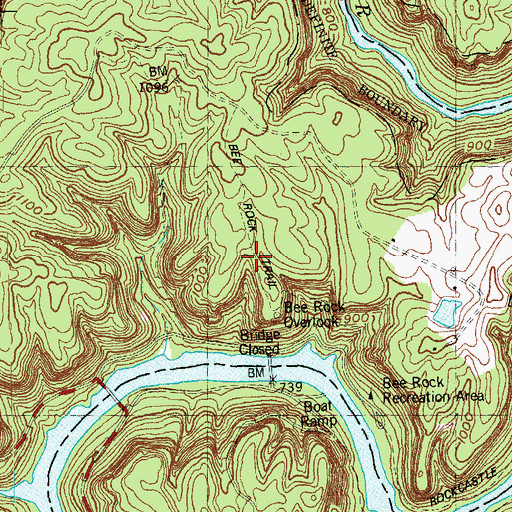 Topographic Map of Bee Rock Trail, KY