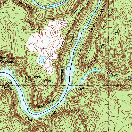 Topographic Map of Rockcastle Narrows Trail, KY