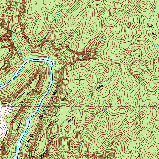 Topographic Map of Winding Stain Gap Trail, KY