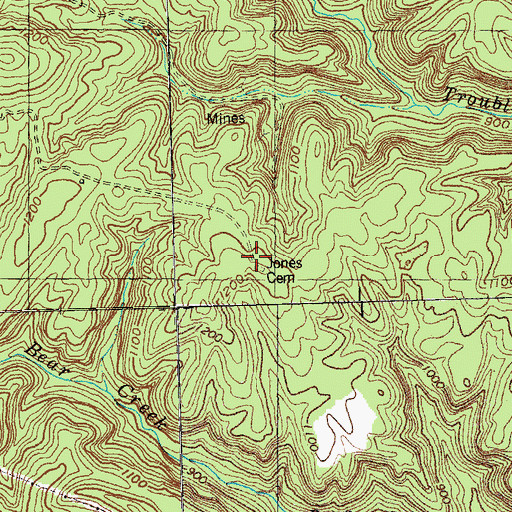 Topographic Map of Jones Cemetery, KY