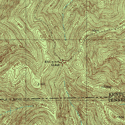 Topographic Map of Ellison Gap, KY