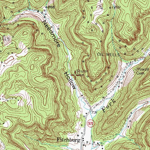 Topographic Map of Shuler Cemetery, KY
