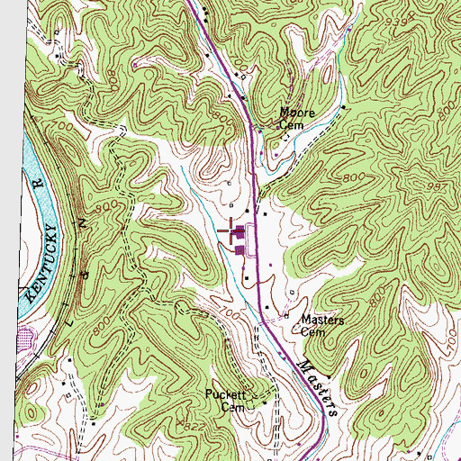 Topographic Map of Estill County High School, KY