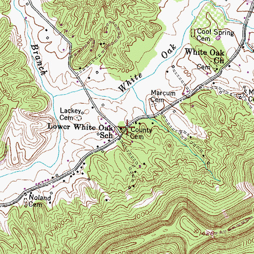 Topographic Map of Estill County Cemetery, KY