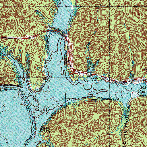 Topographic Map of Windy Bay Fishing Point, KY