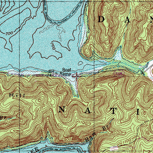 Topographic Map of Claylick Boat Ramp, KY