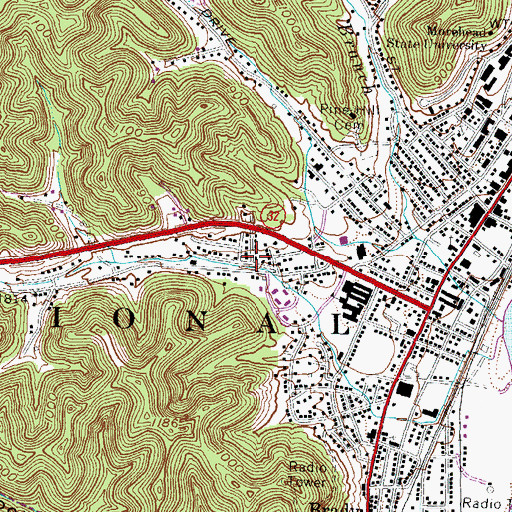 Topographic Map of United States Forest Service Administration Site, KY