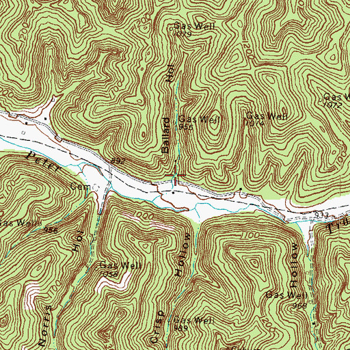 Topographic Map of Ballard Hollow, KY