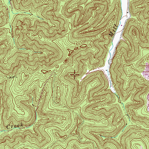 Topographic Map of Amburgy Rocks, KY