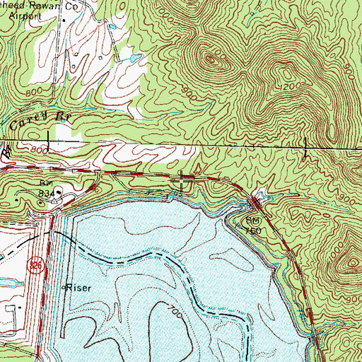Topographic Map of Fern Bluff Parking Area, KY