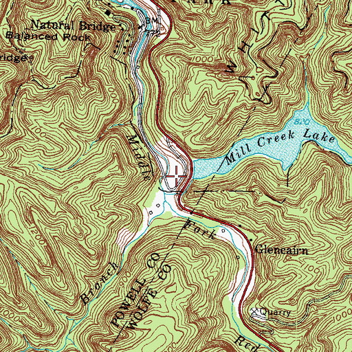 Topographic Map of Middle Fork Campground, KY
