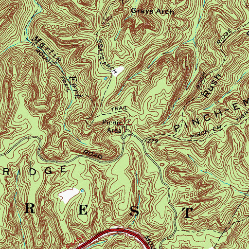 Topographic Map of Grays Arch Picnic Area, KY