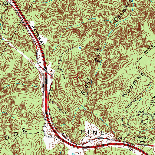 Topographic Map of Hidden Arch, KY
