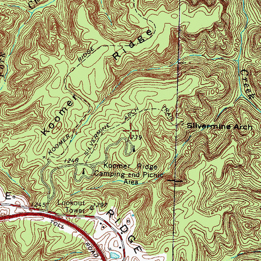 Topographic Map of Amphitheater Trail, KY