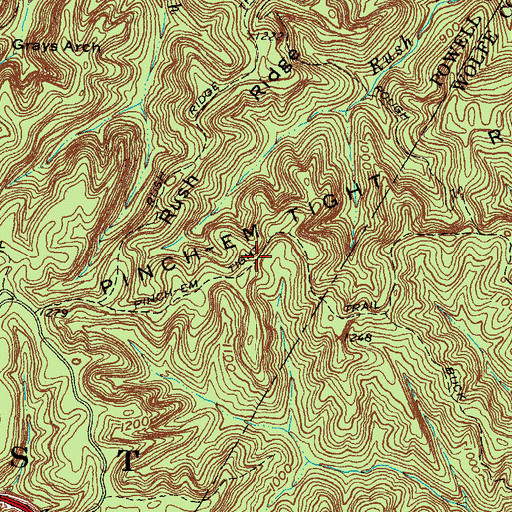 Topographic Map of Grays Arch Trail, KY