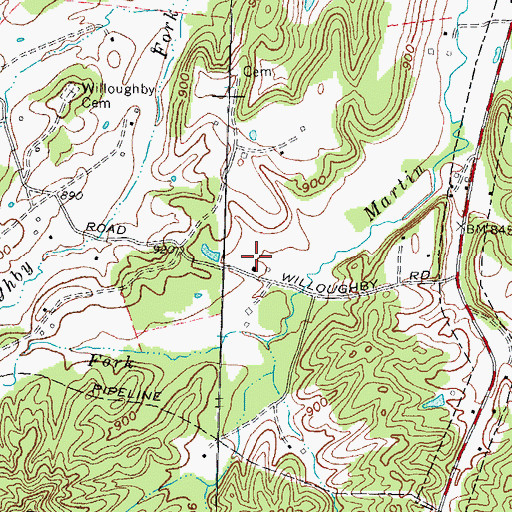Topographic Map of Willoughby School, KY