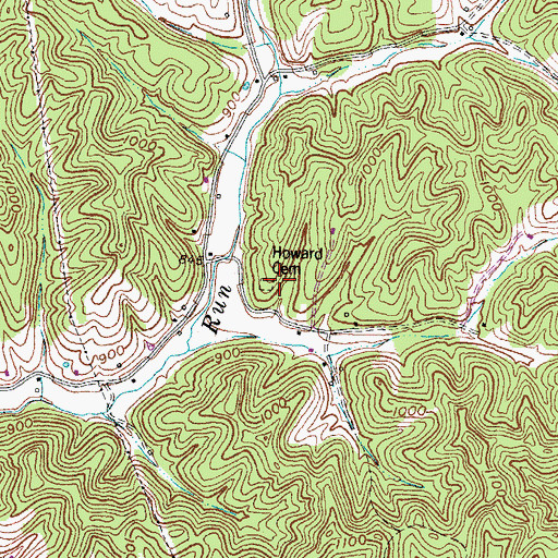 Topographic Map of Howard Cemetery, KY