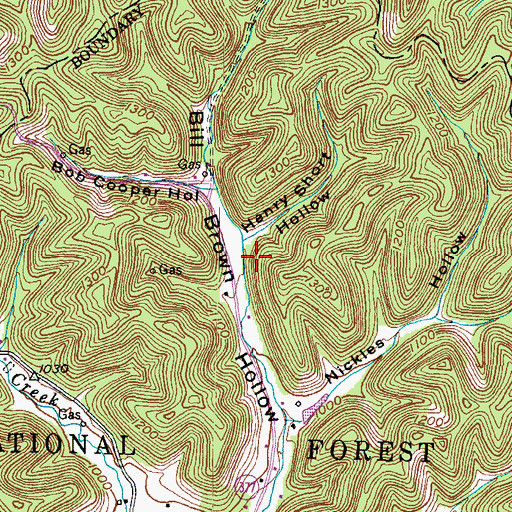 Topographic Map of Sheltowee Trailhead Parking, KY