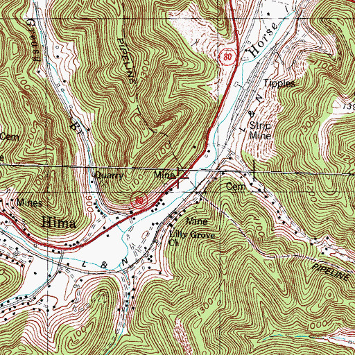 Topographic Map of Lilly Grove Church, KY