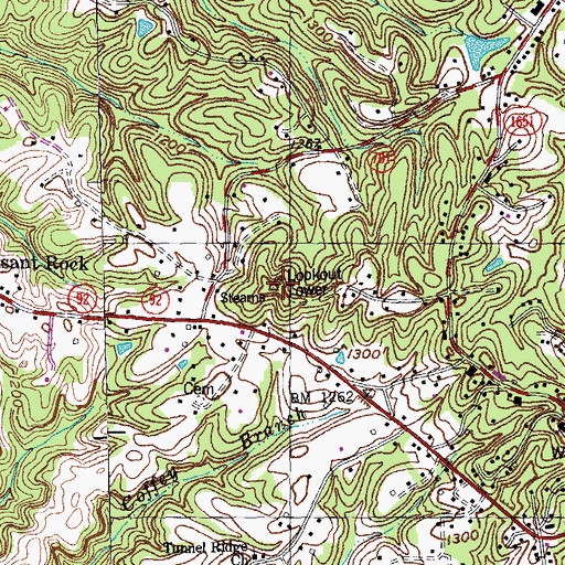 Topographic Map of Stearns State Lookout Tower, KY