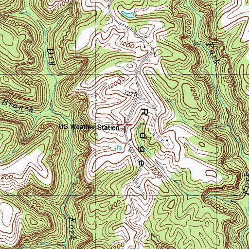 Topographic Map of United States Weather Station, KY