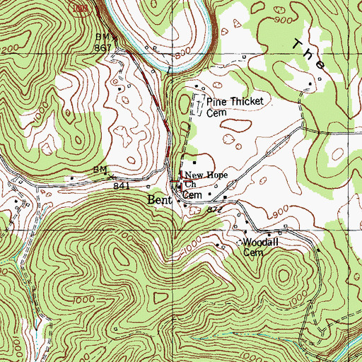 Topographic Map of New Hope Church, KY