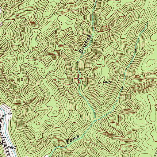Topographic Map of Mill Creek Wildlife Management Area, KY