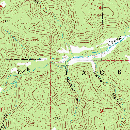 Topographic Map of Markum Hollow, AR