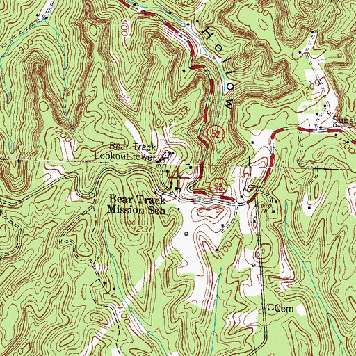 Topographic Map of Bear Track Camp, KY