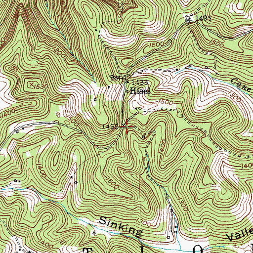 Topographic Map of Hisel Elementary School, KY