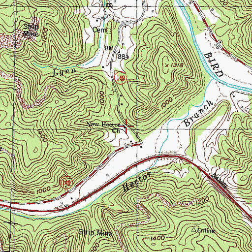 Topographic Map of New Hector Church, KY