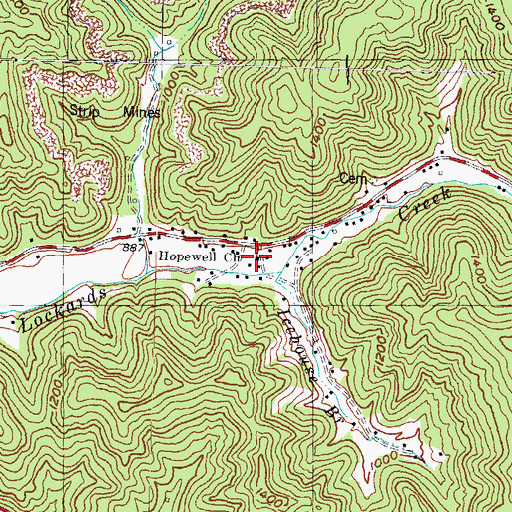 Topographic Map of Hopewell Church, KY