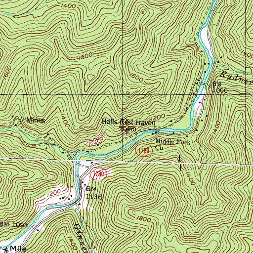 Topographic Map of Halls Rest Haven, KY