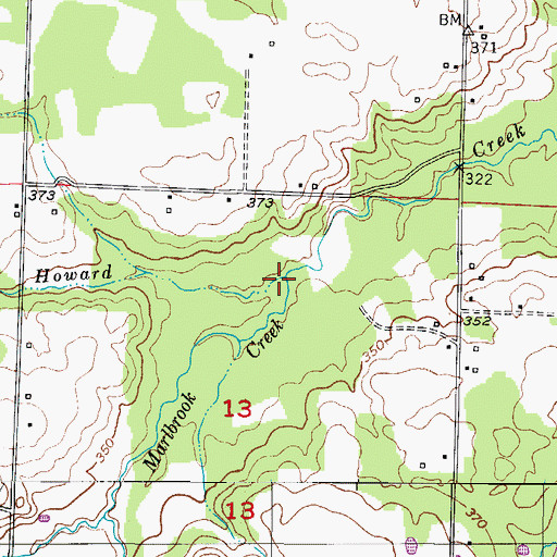 Topographic Map of Marlbrook Creek, AR