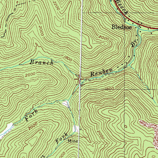 Topographic Map of Reuben Branch School, KY