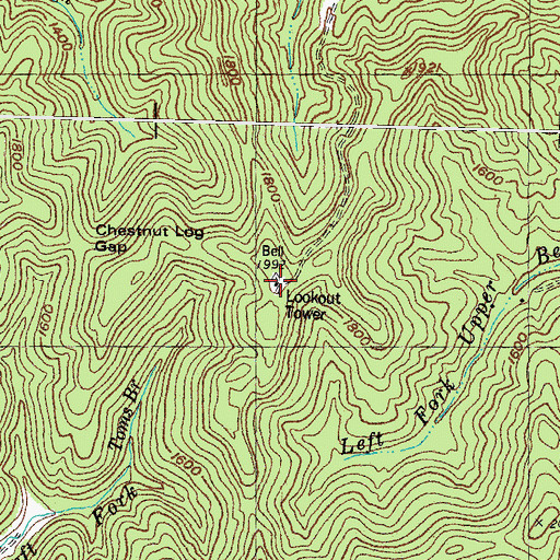 Topographic Map of Bell Lookout, KY
