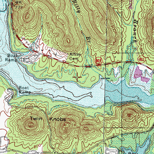 Topographic Map of Shallow Flats Wildlife Trail, KY