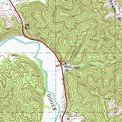 Topographic Map of Hopewell Church, KY