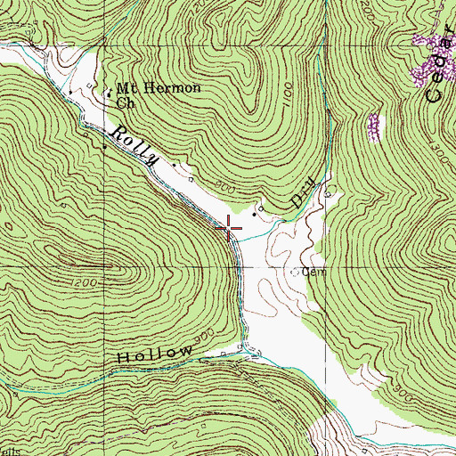 Topographic Map of Dry Branch, KY