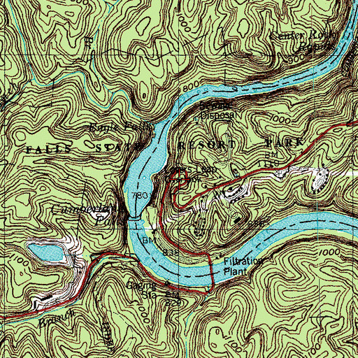 Topographic Map of Lovers Leap Overlook, KY