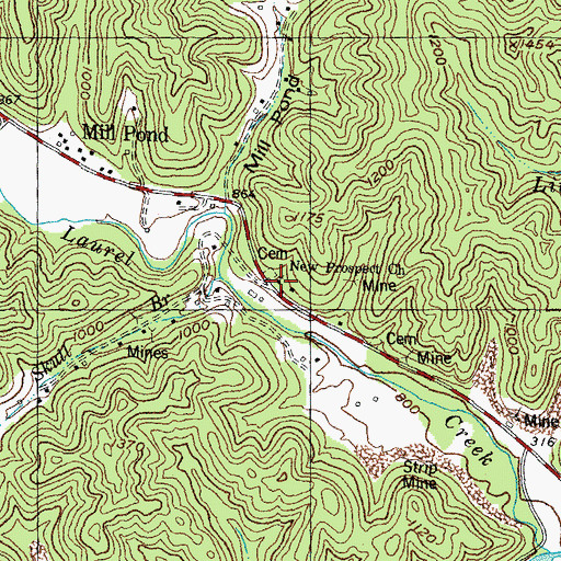 Topographic Map of New Prospect Church, KY