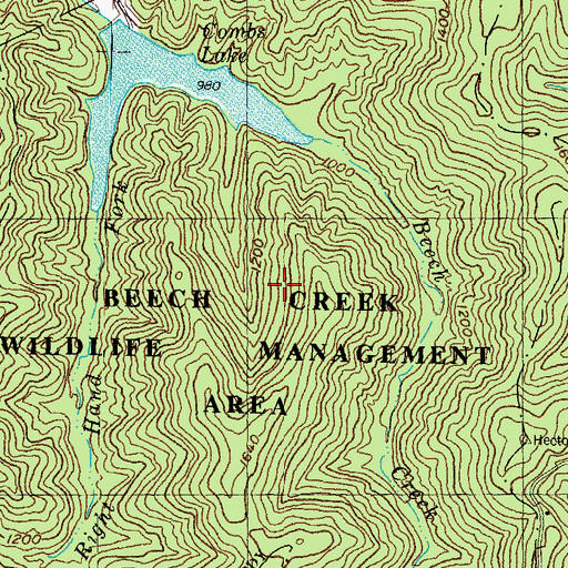 Topographic Map of Beech Creek Wildlife Management Area, KY